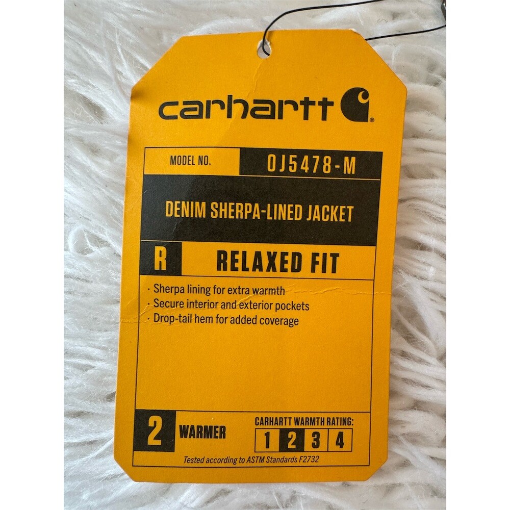 CUTE Carhartt Men's Relaxed Fit Sherpa-Lined Denim Jacket Blue Full Zip Size S - Picture 8 of 15